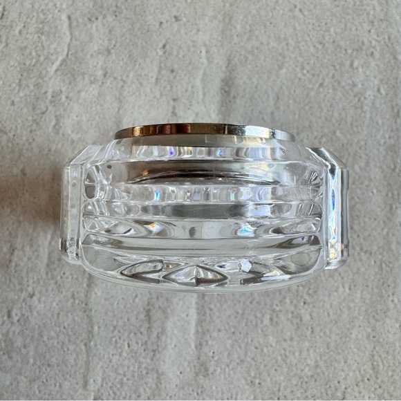 Waterford Crystal ABBEY Cut Glass Gold Face Quartz Desk Clock - Picture 7 of 14